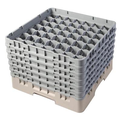 Cambro 49S1114184 Camrack Glass Rack w/ (49) Compartments - (6) Gray Extenders, Beige, 49 Compartments, 6 Extenders