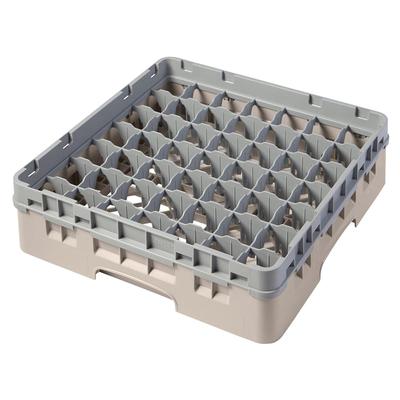Cambro 49S318184 Camrack Glass Rack w/ (49) Compartments - (1) Gray Extender, Beige, Full Size