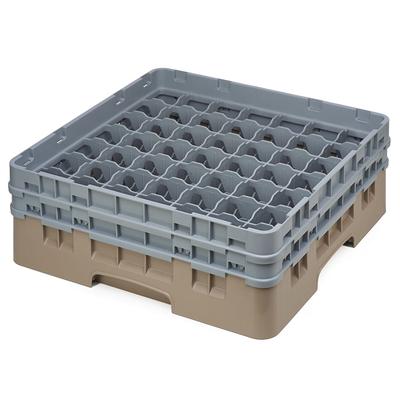 Cambro 49S434184 Camrack Glass Rack w/ (49) Compartments - (2) Gray Extenders, Beige, Full Size