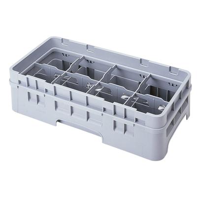 Cambro 8HC414151 Camrack Cup Rack with Extender - Half Size, 8 Compartments, Soft Gray