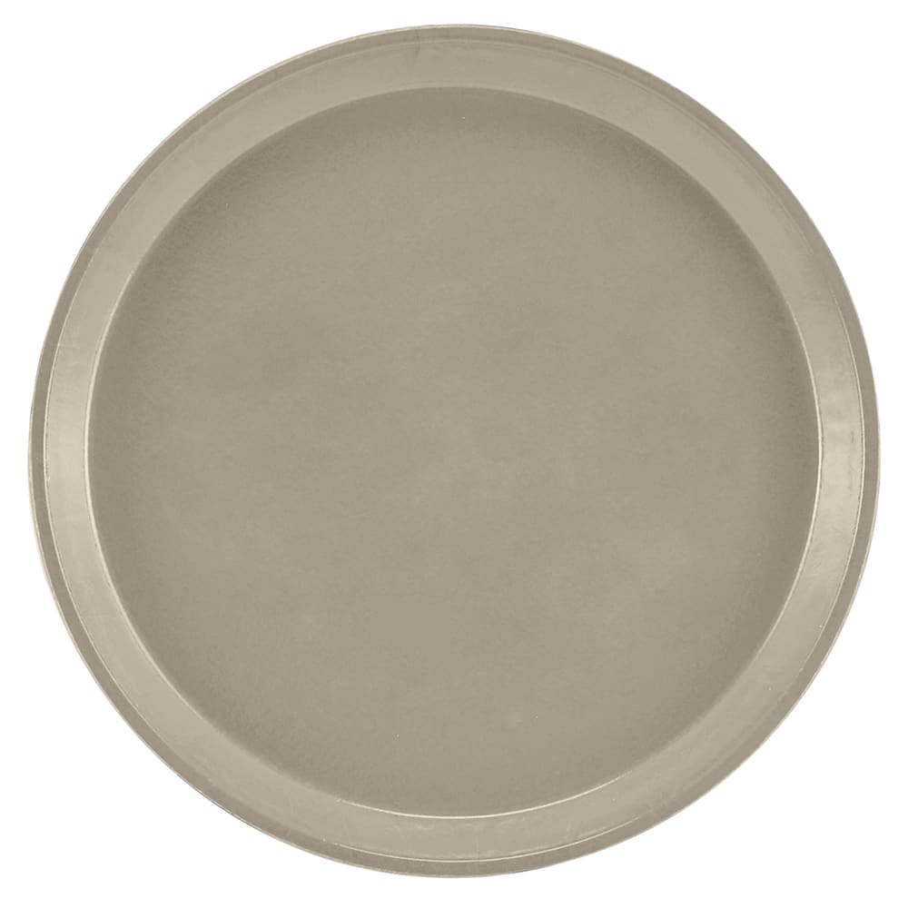 Cambro 900104 9" Round Serving Camtray - Fiberglass, Desert Tan, Brown, Case of 12