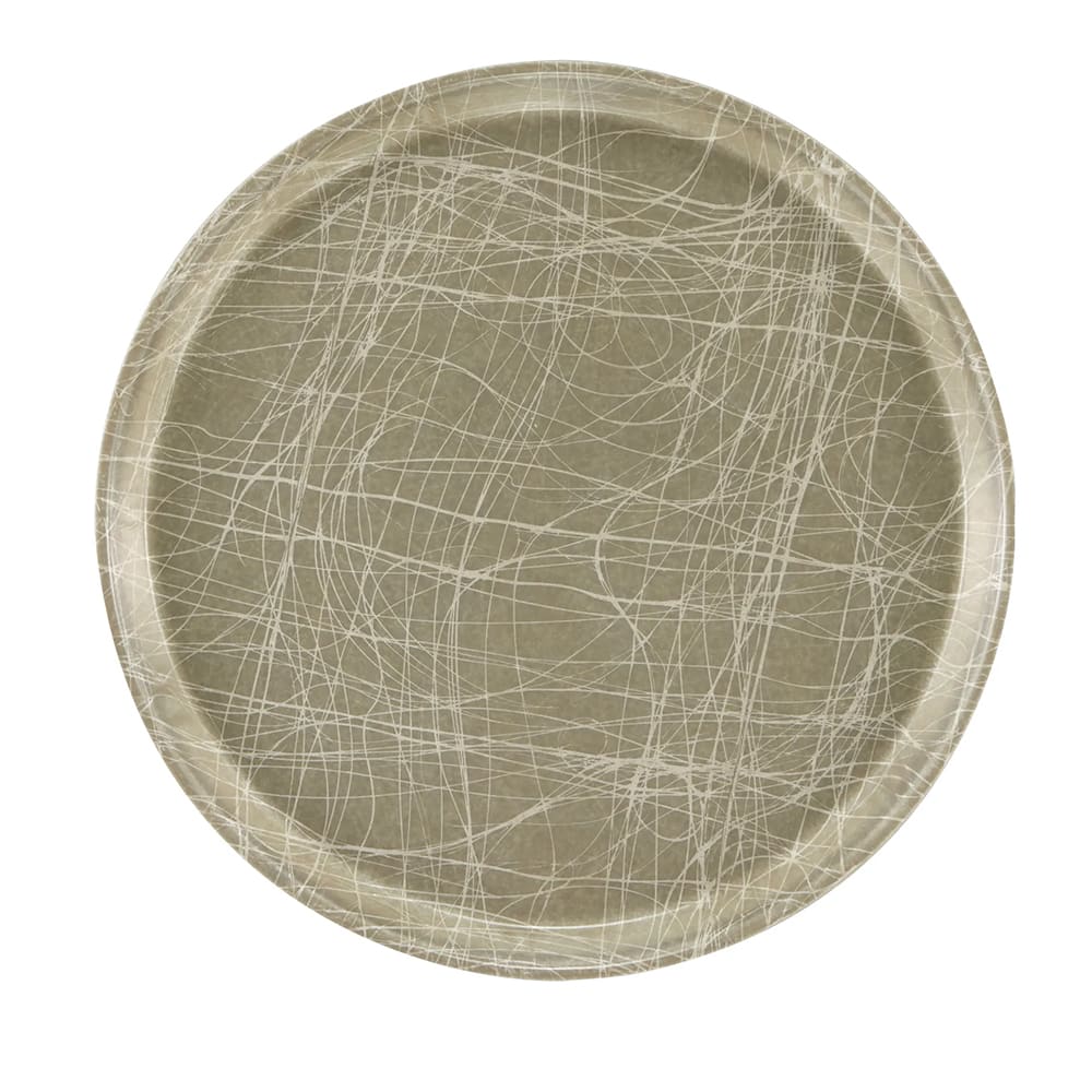 Cambro 900215 9" Round Serving Camtray - Fiberglass, Abstract Gray, Case of 12