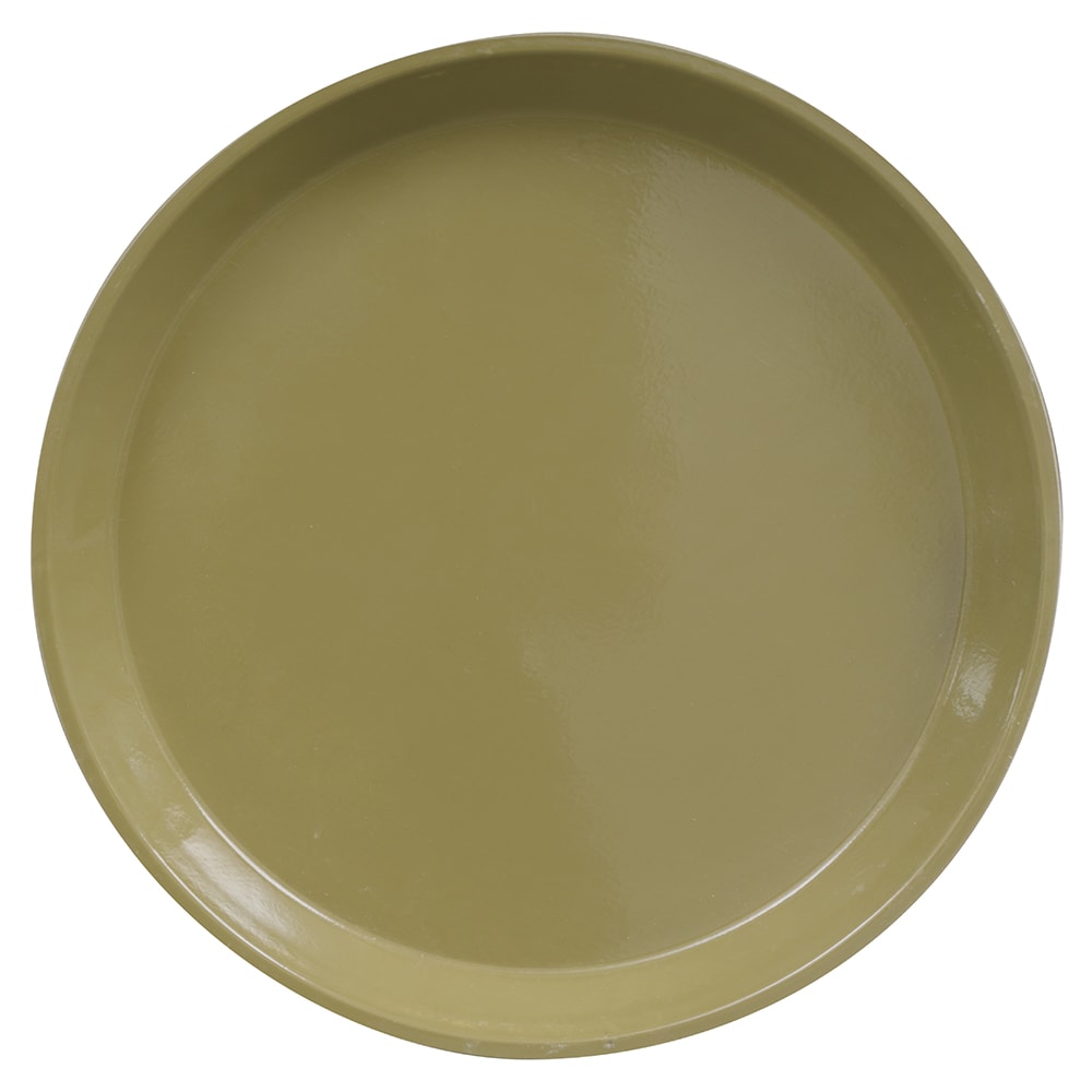 Cambro 900428 9" Round Serving Camtray - Fiberglass, Olive Green, Case of 12
