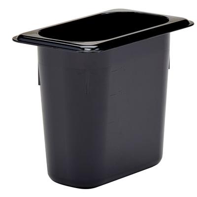 Cambro 96PHP110 6"D Ninth Size High Temp Food Pan - Non-Stick, 6" Deep, Black