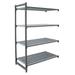 Cambro CBA186072V4580 Camshelving Basics Vented Add-On Shelf Kit - 4 Shelves, 60"L x 18"W x 72"H, 4 Tiers