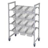 Cambro CPM244867FX1480 Camshelving Mobile Flex Station Unit w/ (4) Open Shelves - Steel/Poly, Speckled Gray, 24" x 48"