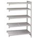 Cambro CPA216072V5480 Camshelving Premium Vented Add-On Shelving Unit - 4 Shelves, 60"L x 21"W x 72"H, 5 Vented Shelves, Gray