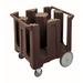 Cambro DC825131 23 3/4" Mobile Dish Caddy w/ (4) Columns - Plastic, Dark Brown