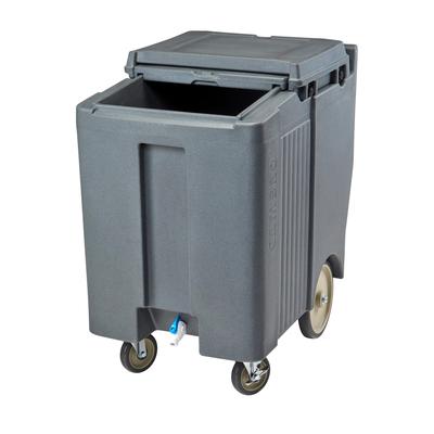 Cambro ICS175TB191 175 lb SlidingLid Insulated Mobile Ice Caddy - Plastic, Granite Gray, Tall, Sliding Lid