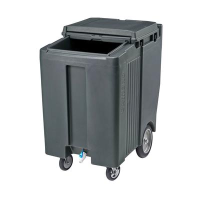 Cambro ICS200TB191 200 lb SlidingLid Insulated Mobile Ice Caddy - Plastic, Granite Gray, Tall