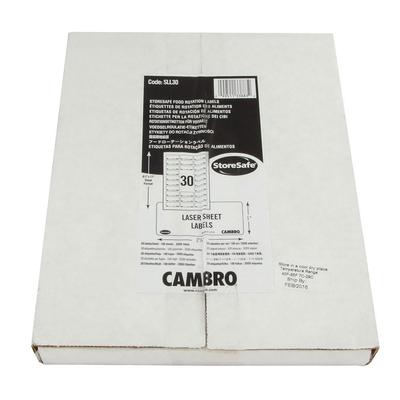 Cambro SLL30 StoreSafe Food Rotation Label Laser Sheet - 1x2 1/2