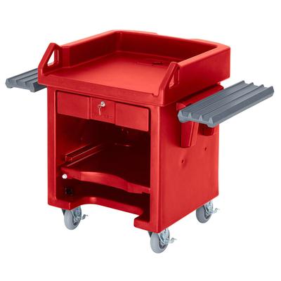 Cambro VCSWR158 52 3/4"W Cash Register Stand w/ Plastic Top, 43"H, Locking Drawer, Tray Rails, Red