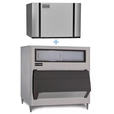 Ice-O-Matic CIM1446HA49/B1000-48 1560 lb Elevation Series Half Cube Commercial Ice Machine w/ Bin - 1000 lb Storage, Air Cooled, 208-230v, 1,560-lb. Production, Stainless Steel