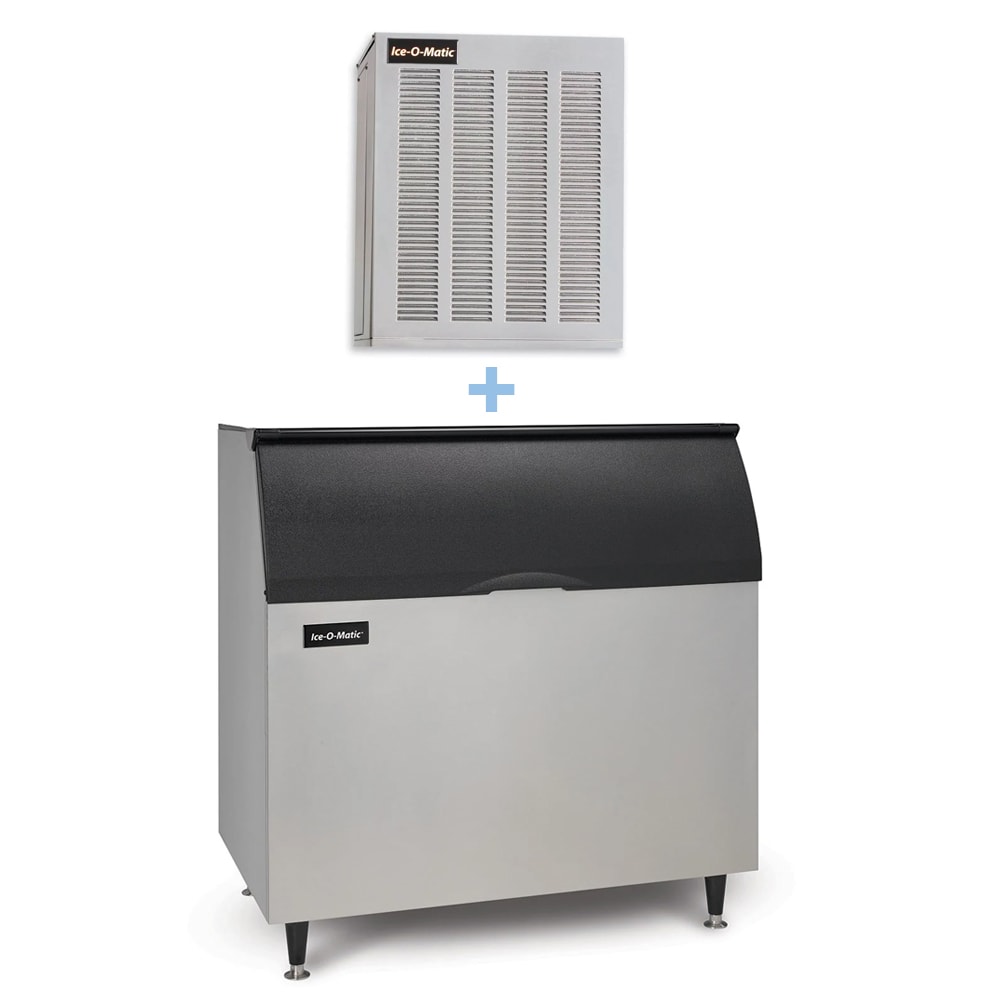 Ice-O-Matic MFI1256A/B110PS/KBT23 1149 lb Flake Commercial Ice Machine w/ Bin - 854 lb Storage, Air Cooled, 208-230v, 1,149 lb Production Capacity, Stainless Steel