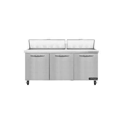 Continental SW72N18 72" Sandwich/Salad Prep Table w/ Refrigerated Base, 115v, 20.6 cu. ft., 18 Pans, Stainless Steel