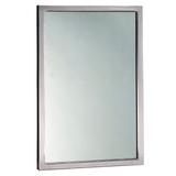 Bobrick B2902472 B-290 Series Welded Frame Glass Mirror, 24" X 72", Silver