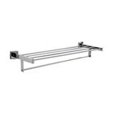 Bobrick B-676X24 24" Surface Mounted Towel Shelf w/ Bar, Square, Stainless, w/ Towel Bar, Stainless Steel