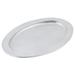 Bon Chef 2045 20 1/4" Oval Serving Tray, Aluminum/Pewter Glo, Silver