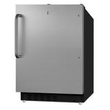 Summit ALRF49BSSTB 2.68 cu ft Undercounter Refrigerator & Freezer w/ Solid Door - Stainless Steel, 115v, Silver