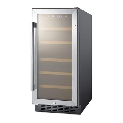 Summit ALWC15 14 3/4" 1 Section Commercial Wine Cooler w/ (1) Zone - 23 Bottle Capacity, 115v, Silver