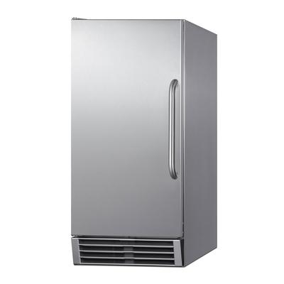 Summit BIM47OSADA 14 1/2"W Full Cube Undercounter Commercial Ice Machine - 50 lbs/day, Air Cooled, ADA, Pump Drain, 115v, ADA Compliant, Stainless Steel
