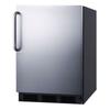 Summit FF7BKSSTB 23 5/8" W Undercounter Refrigerator w/ (1) Section & (1) Door, 115v, Silver