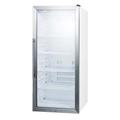 Summit SCR1006 21" 1 Section Glass Door Merchandiser, (1) Right Hinge Door, 115v, 5 Adjustable Shelves, White