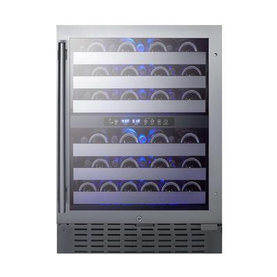 Summit SWC532BLBIST 23 1/2" 1 Section Commercial Wine Cooler w/ (2) Zones - 46 Bottle Capacity, 115v, Silver