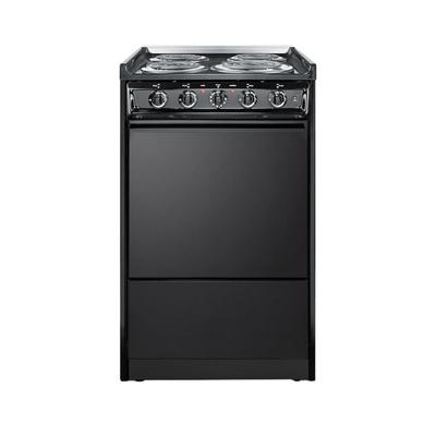 Summit TEM110CR 20"W Electric Stove w/ 4 Burners - Black, 220v/1ph