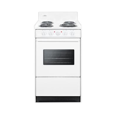 Summit WEM110W 20"W Electric Stove w/ 4 Burners - White, 220v/1ph