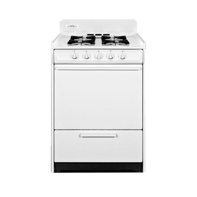 Summit WLM610P 24"W Gas Stove w/ 4 Burners - White, Liquid Propane, Gas Type: LP