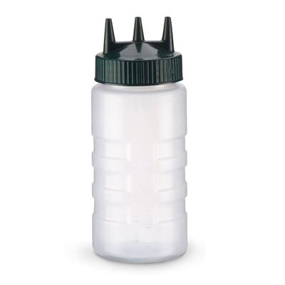 Vollrath 3316-13191 16 oz Squeeze Bottle - Wide Mouth, Green Cap, Clear