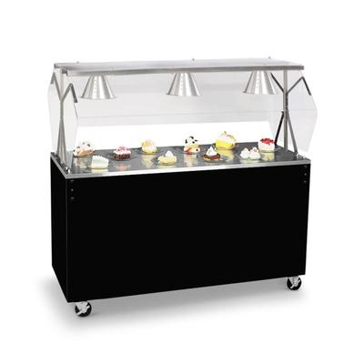 Vollrath 38766 60" Mobile Food Bar w/ Cabinet & Stainless Top, Cherry Woodgrain, Brown