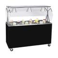 Vollrath 38931 Affordable Portable 60" Mobile Food Bar w/ Shelf & Stainless Top, Walnut Woodgrain, 60" Width, Brown