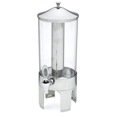 Vollrath 46285 2 gal Beverage Dispenser w/ Ice Tube - Plastic Container, Stainless Base, Chrome, Silver
