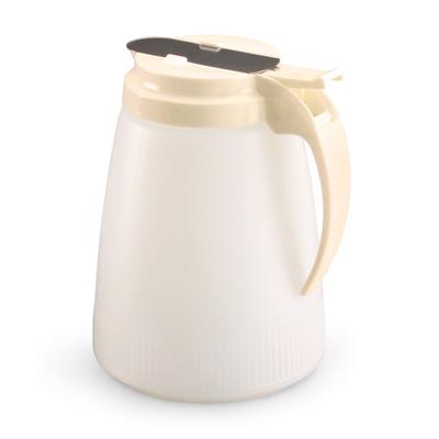 Vollrath 4748-18 48 oz Dripcut Cylindrical Dripcut Server - White Polyethylene, Almond Plastic Top