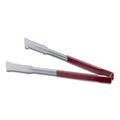 Vollrath 4791240 VersaGrip 12"L Stainless Steel Utility Tongs - Red