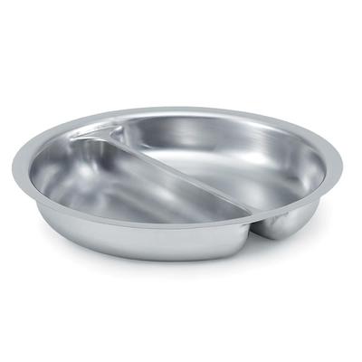 Vollrath 49334 4 1/5 qt Round Chafer Divided Food Pan - Stainless, 1.2 Quart