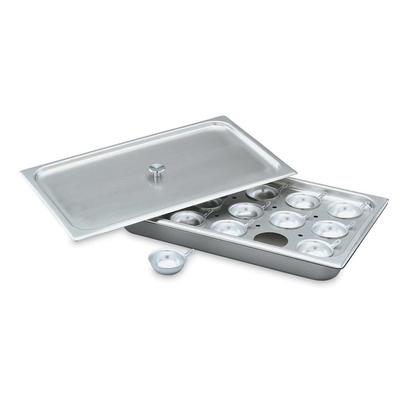 Vollrath 75072 Egg Poacher Plate - 1/2 Size, 8 Hole, Stainless