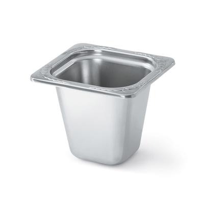Vollrath 8266220 Miramar 1/6 Size Decorative Foodpan - 6" Deep, Mirror-Finish Stainless Steel