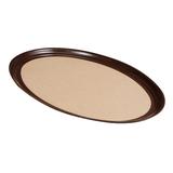 Vollrath 86334 Oval Cork-Lined Serving Tray - 23x28", Laminate, Brown