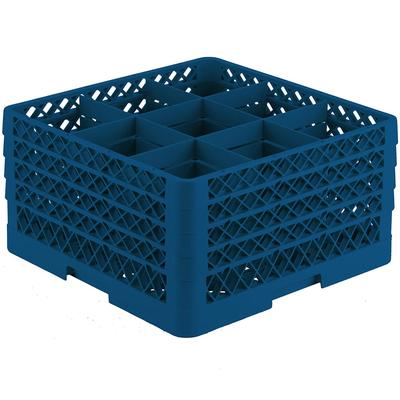 Vollrath TR10FFFF Rack-Master Glass Rack w/ (9) Compartments - (4) Extenders, Royal Blue