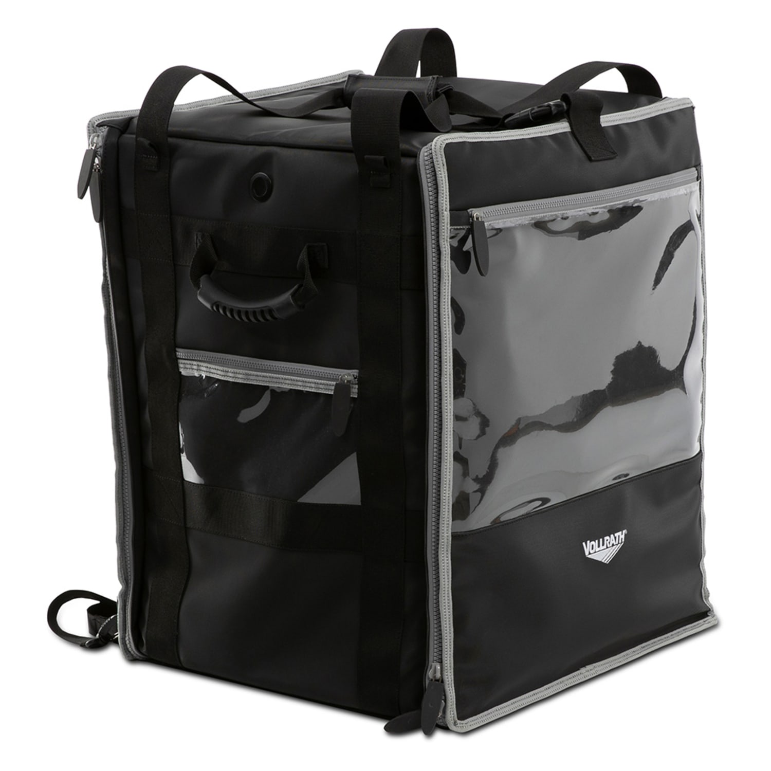 Vollrath VTB300 Delivery Bag - 18" x 22" x 17", Black, Reinforced Plastic Handles, Adjustable Backpack Straps, Case of 4