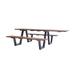 emu A1821A Rectangular Outdoor Picnic Table w/ (2) Benches - 96" x 70", Antique Iron & Walnut, Aluminum