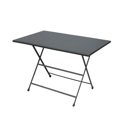 emu E331 (22) 44" Rectangular Folding Table w/ Antique Iron Steel Top, 29 1/2"H, Solid Top