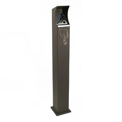 emu UVC1 39 1/2" Pole Cigarette Receptacle - Steel, Grey Brown, Stainless Steel/Galvanized Steel, Gray Brown Finish