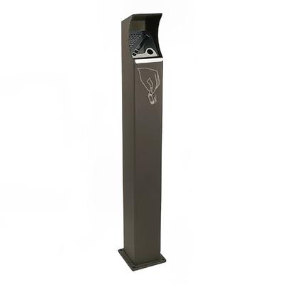 emu UVC1 Clash 39 1/2" Pole Cigarette Receptacle - Steel, Grey Brown, Stainless Steel/Galvanized Steel, Gray Brown Finish