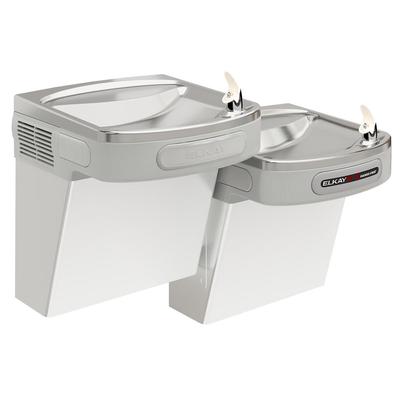 Elkay EZOSTL8SC Wall Mount Bi Level Hands Free Drinking Fountain - Non Filtered, Refrigerated, Stainless, Silver