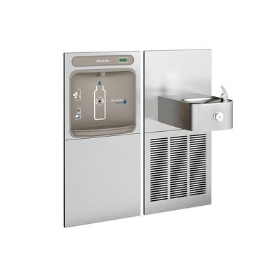 Elkay EZWS-SS8K Wall Mount Bottle Filling Station w/ Drinking Fountain - Refrigerated, Non Filtered, Silver