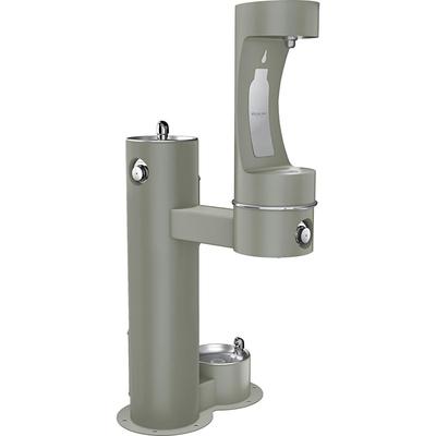 Elkay LK4420BF1LDBFRKGRY Outdoor Bottle Filling Station w/ Drinking & Pet Fountain - Non Refrigerated, Gray